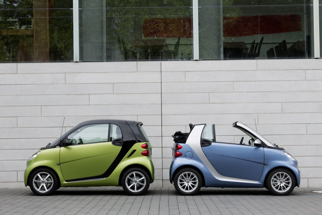 Inspektion bei einem smart fortwo