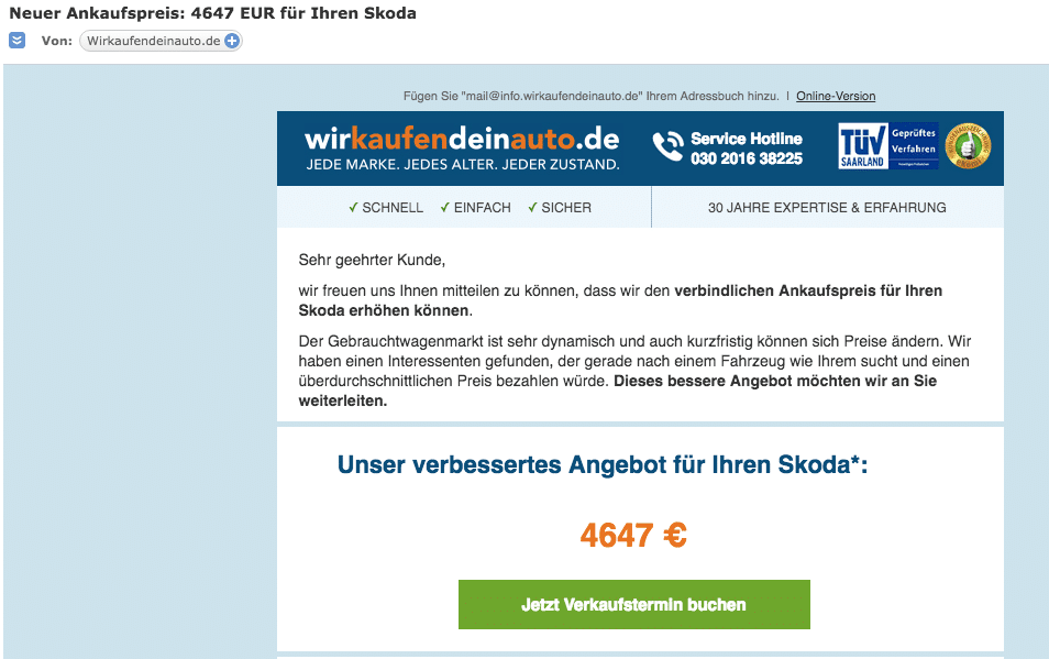 Autobewertung kostenlos
